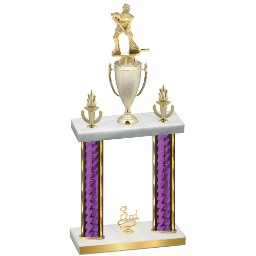 Double Purple Glacier Third Place Hockey Trophy