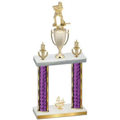 Double Purple Glacier Fourth Place Hockey Trophy