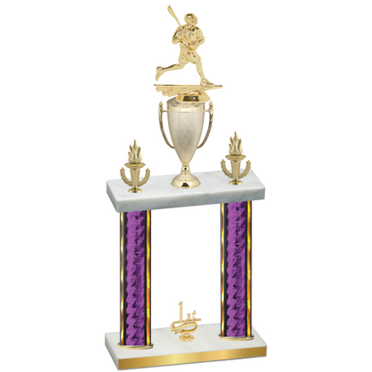 Double Purple Glacier First Place Lacrosse Trophy