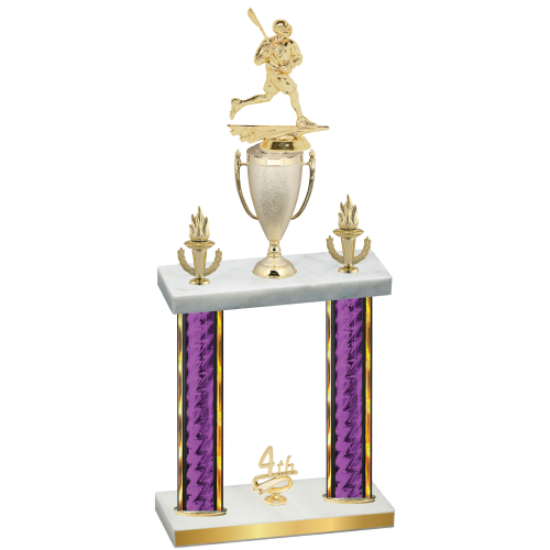 Double Purple Glacier Fourth Place Lacrosse Trophy
