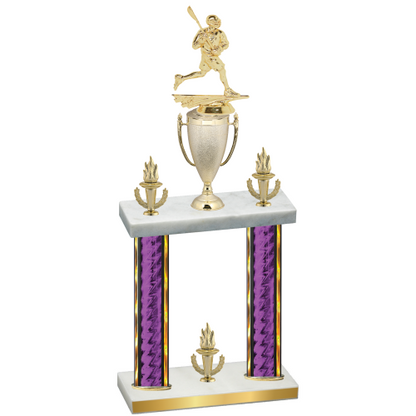 Double Purple Glacier Victory Lacrosse Trophy
