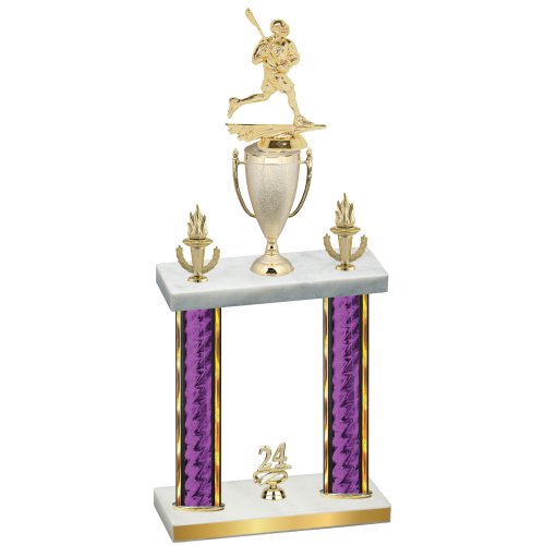 Double Purple Glacier Year Lacrosse Trophy