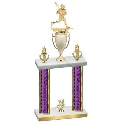 Double Purple Glacier Year Lacrosse Trophy