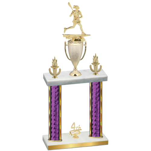 Double Purple Glacier Fourth Place Lacrosse Trophy