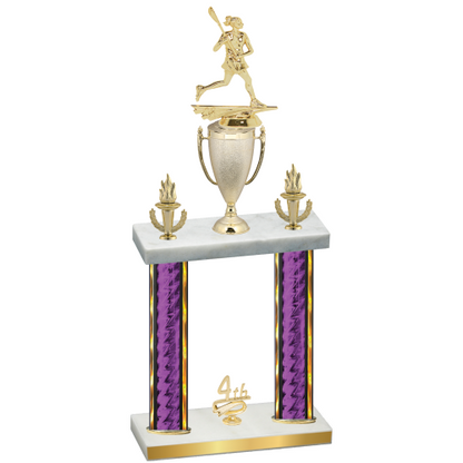 Double Purple Glacier Fourth Place Lacrosse Trophy