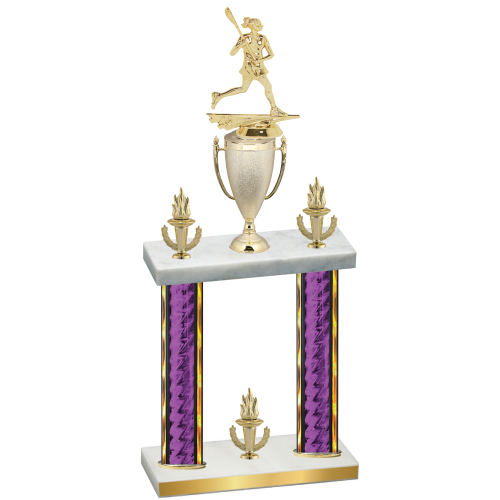 Double Purple Glacier Victory Lacrosse Trophy