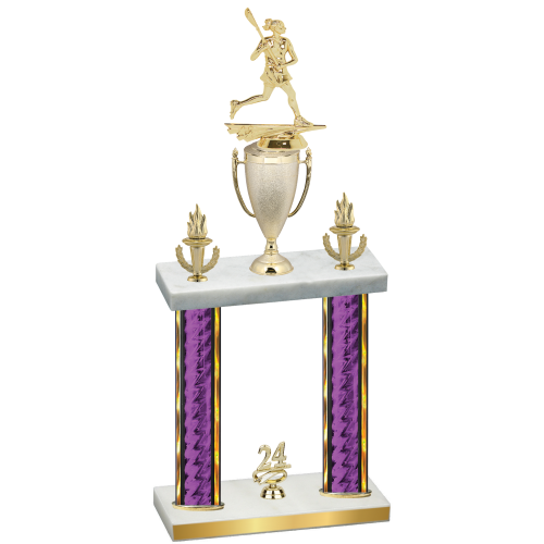Double Purple Glacier Year Lacrosse Trophy