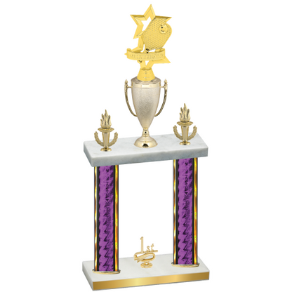 Double Purple Glacier First Place Pickleball Trophy