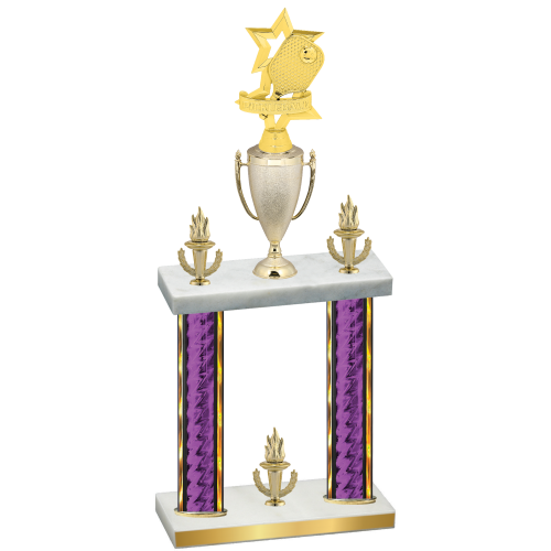 Double Purple Glacier Victory Pickleball Trophy