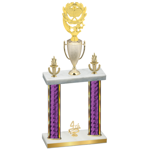 Double Purple Glacier Fourth Place Pickleball Trophy