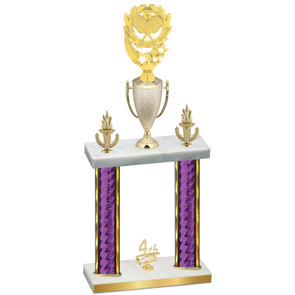 Double Purple Glacier Fourth Place Pickleball Trophy