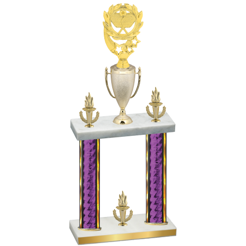 Double Purple Glacier Victory Pickleball Trophy
