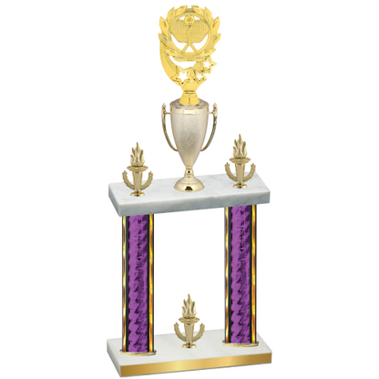 Double Purple Glacier Victory Pickleball Trophy