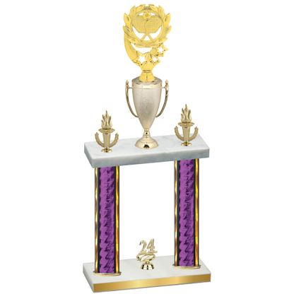 Double Purple Glacier Year Pickleball Trophy