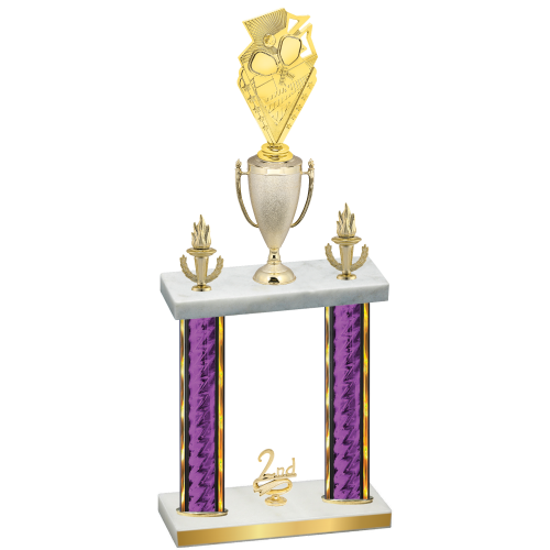 Double Purple Glacier Second Place Pickleball Trophy