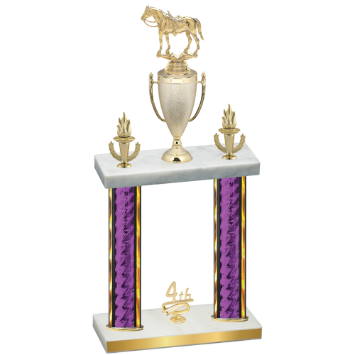 Double Purple Glacier Fourth Place Horses Trophy
