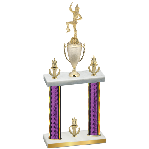 Double Purple Glacier Victory Majorette Trophy