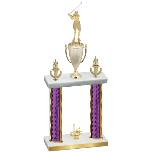 Double Purple Glacier First Place Golf Trophy