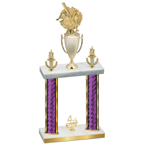 Double Purple Glacier Fourth Place Baseball Trophy