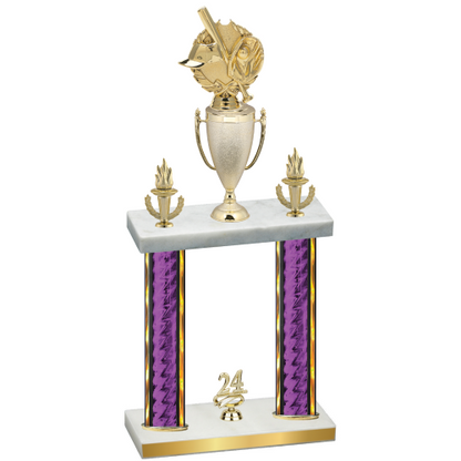 Double Purple Glacier Year Baseball Trophy