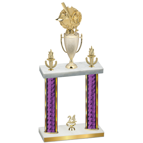 Double Purple Glacier Year Baseball Trophy