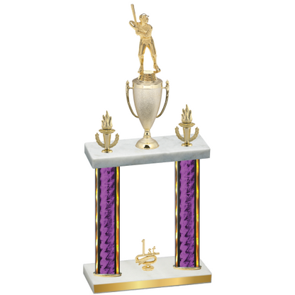Double Purple Glacier First Place Baseball Trophy