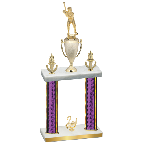 Double Purple Glacier Second Place Baseball Trophy