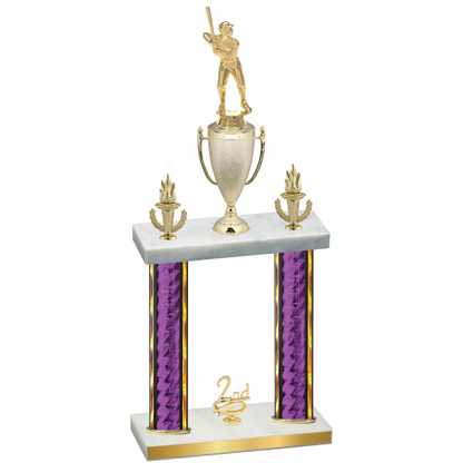 Double Purple Glacier Second Place Baseball Trophy