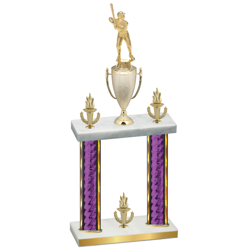 Double Purple Glacier Victory Baseball Trophy