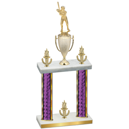 Double Purple Glacier Victory Baseball Trophy