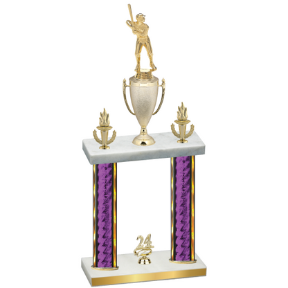 Double Purple Glacier Year Baseball Trophy