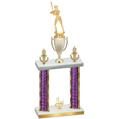 Double Purple Glacier Third Place Softball Trophy