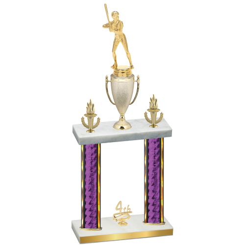 Double Purple Glacier Fourth Place Softball Trophy