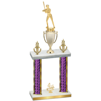 Double Purple Glacier Fourth Place Softball Trophy