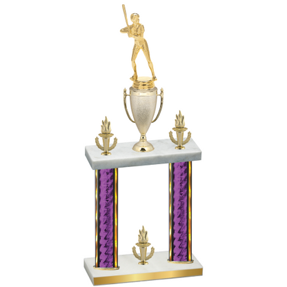 Double Purple Glacier Victory Softball Trophy