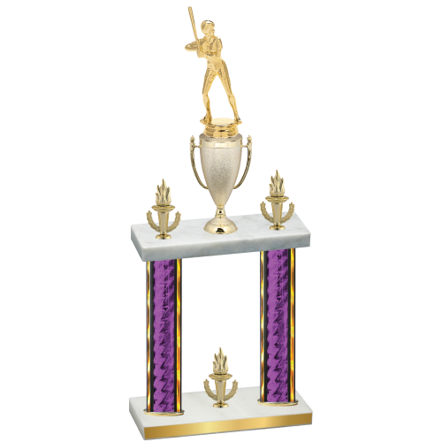 Double Purple Glacier Victory Softball Trophy