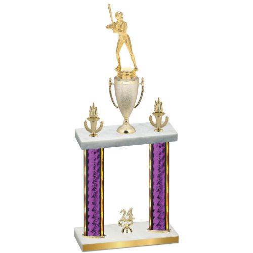 Double Purple Glacier Year Softball Trophy