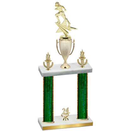 Double Green Glacier Year Football Trophy