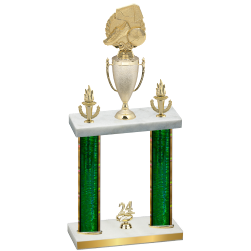 Double Green Glacier Year Soccer Trophy
