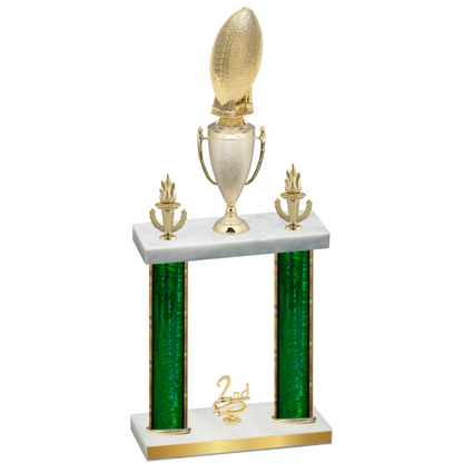 Double Green Glacier Second Place Football Trophy
