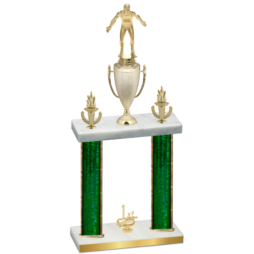 Double Green Glacier First Place Wrestling Trophy