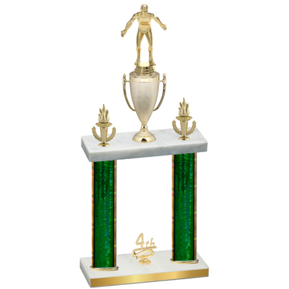 Double Green Glacier Fourth Place Wrestling Trophy