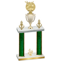 Double Green Glacier Fourth Place Bowling Trophy