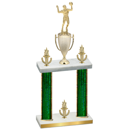Double Green Glacier Victory Volleyball Trophy