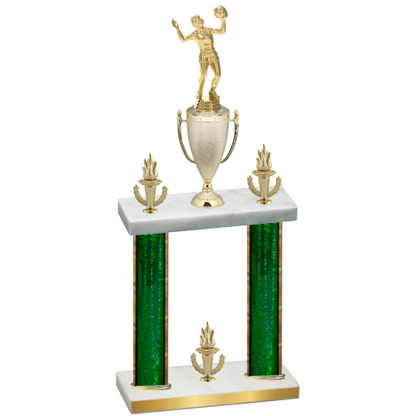 Double Green Glacier Victory Volleyball Trophy