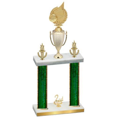 Double Green Glacier Second Place Volleyball Trophy