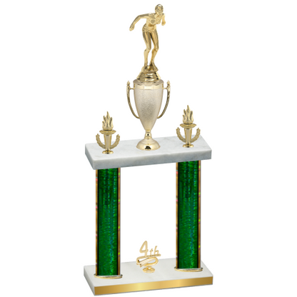 Double Green Glacier Fourth Place Tennis Trophy
