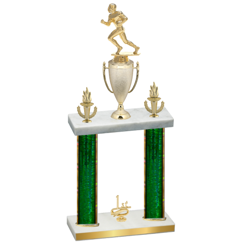 Double Green Glacier First Place Football Trophy