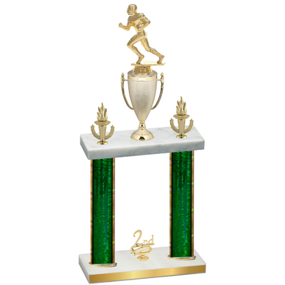 Double Green Glacier Second Place Football Trophy