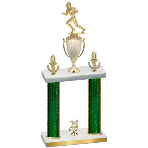 Double Green Glacier Year Football Trophy
